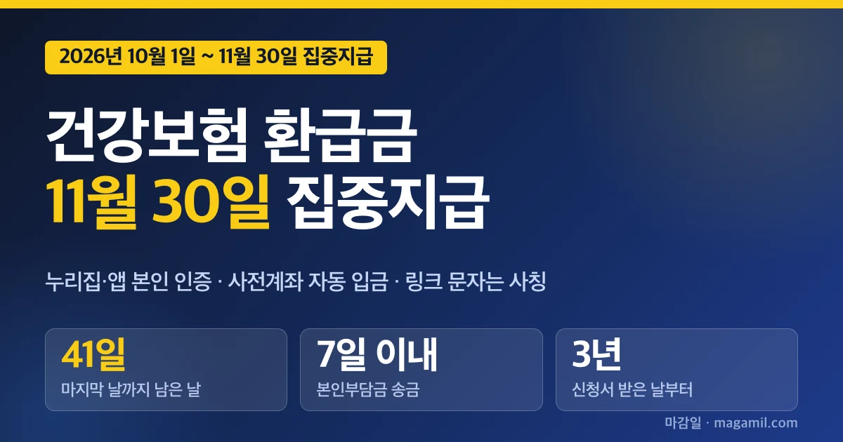 건강보험 환급금 조회·신청 기간, 11월 30일 집중지급 날짜표와 사칭 문자 구별