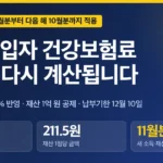 지역가입자 건강보험료 계산 2026, 11월 재산정 날짜와 소득·재산 반영표